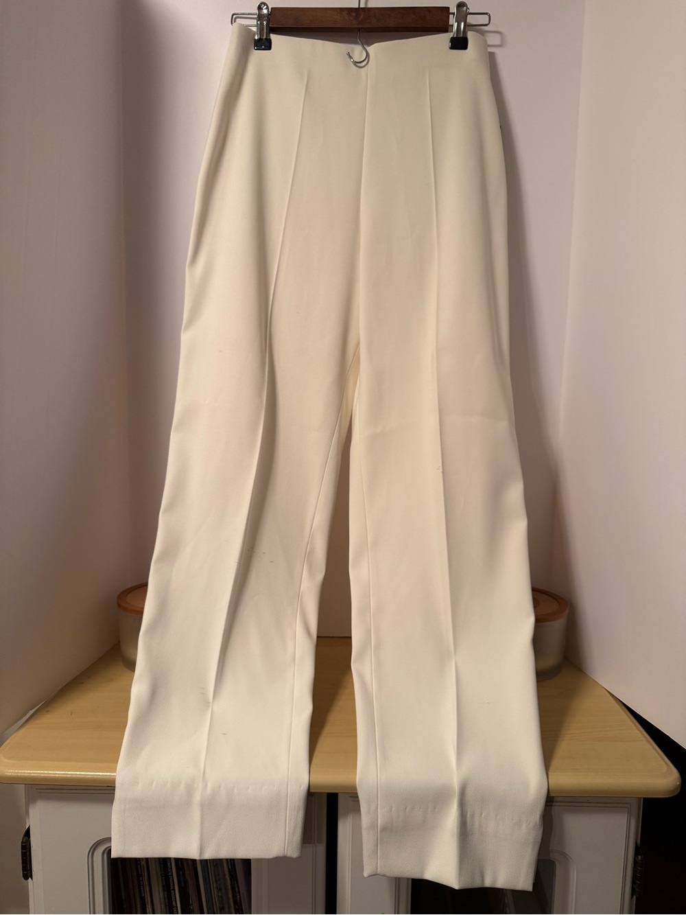 Lauren Vidal Cream Wide-Leg Trousers